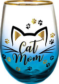Cat Mom Stemless Wine Glass