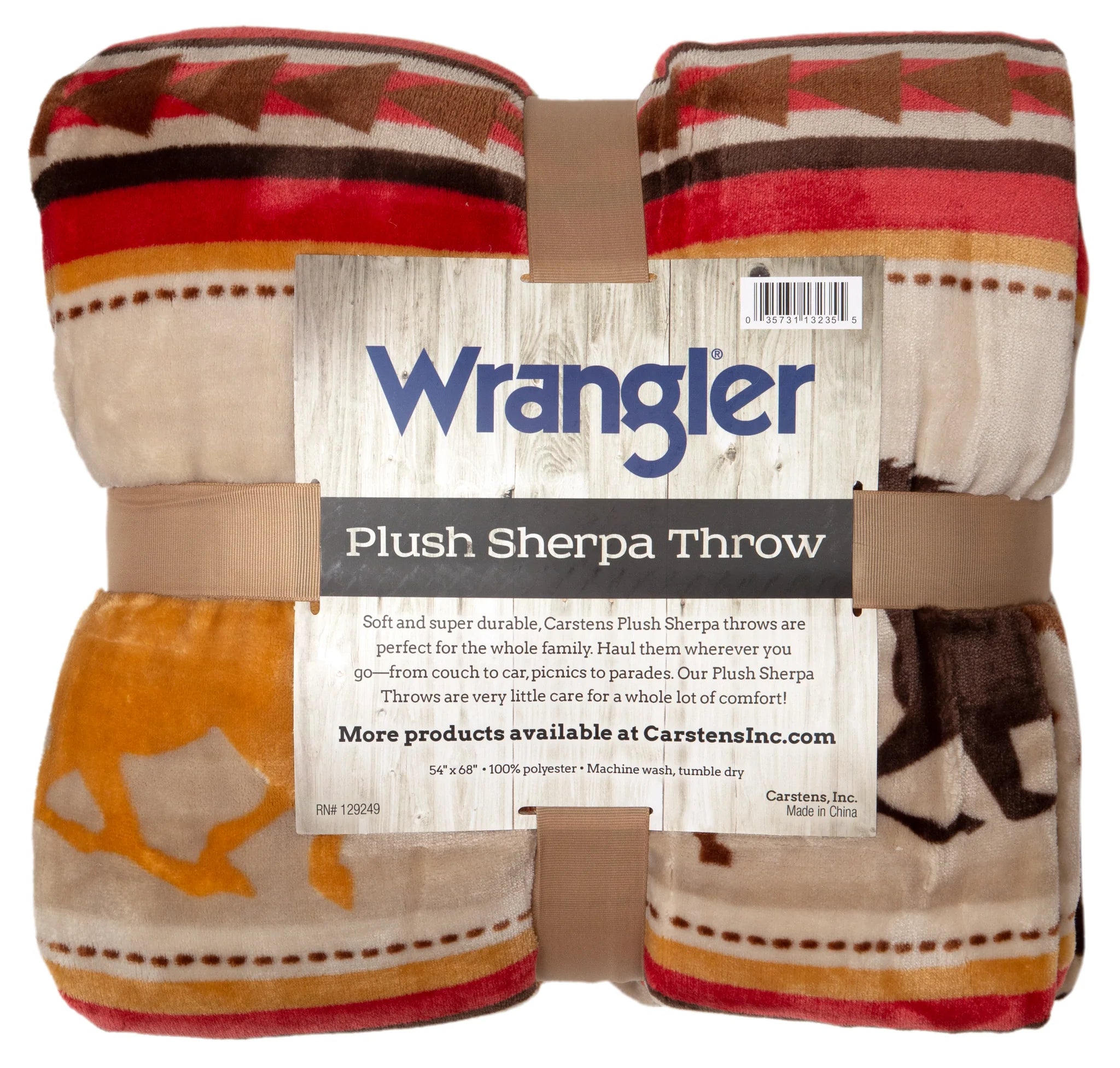 Wrangler Running Horse Country Sherpa Throw Blanket JW196