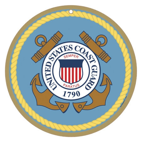 Coast Guard Logo Round Wood Sign