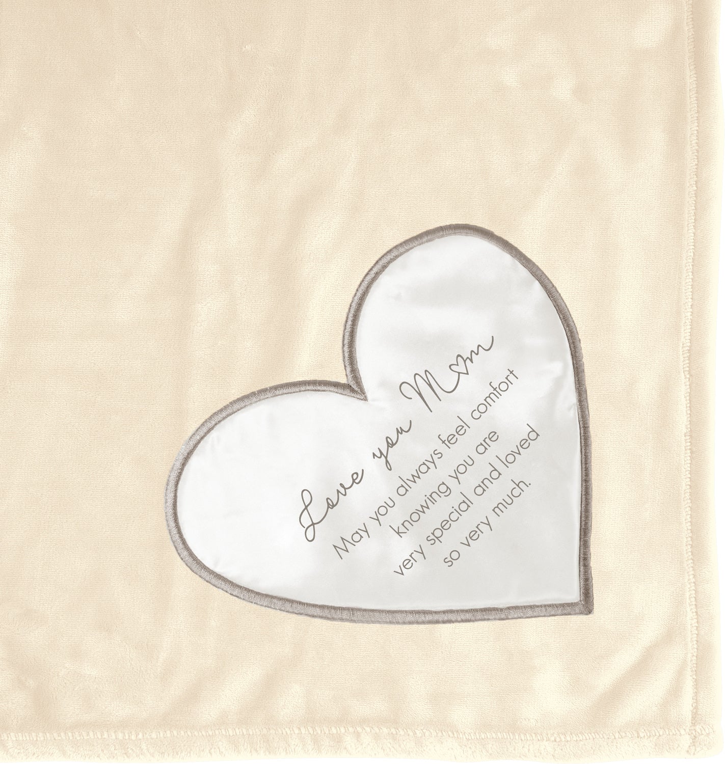 Love You Mom Royal Plush Blanket Cream