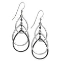 Silver Forest Triple Open Tears Earrings