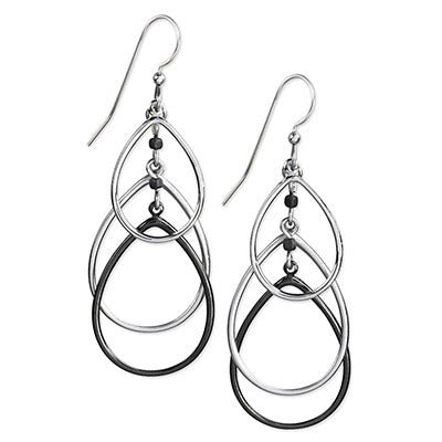 Silver Forest Triple Open Tears Earrings