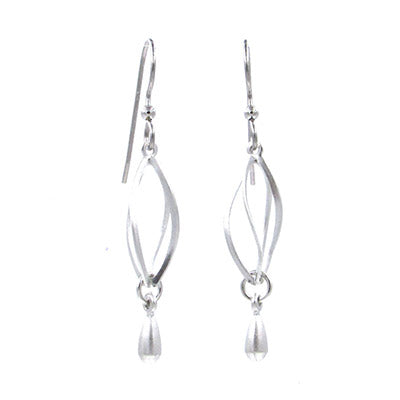 Silver Forest Elongated Cage Drop Earrings