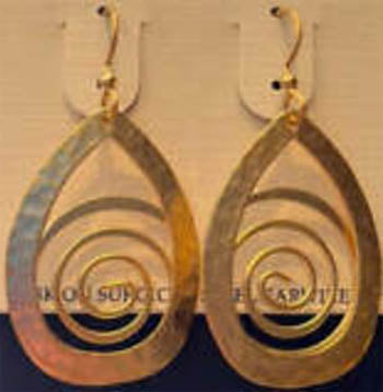 Silver Forest Hammered Tear with Coil Earrings