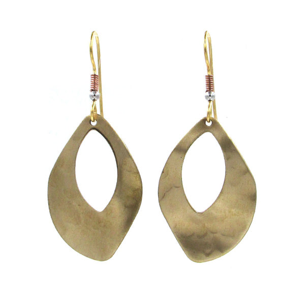 Silver Forest Hammered Organic Shape Earrings