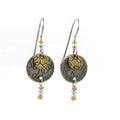 Silver Forest Layered Gold and Silver Bead Drop Earrings