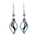 Silver Forest Blue Diamond and Silver Wave Earrings