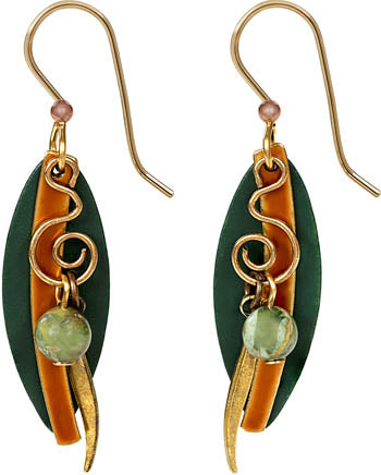 Silver Forest Spiral Jade Earrings