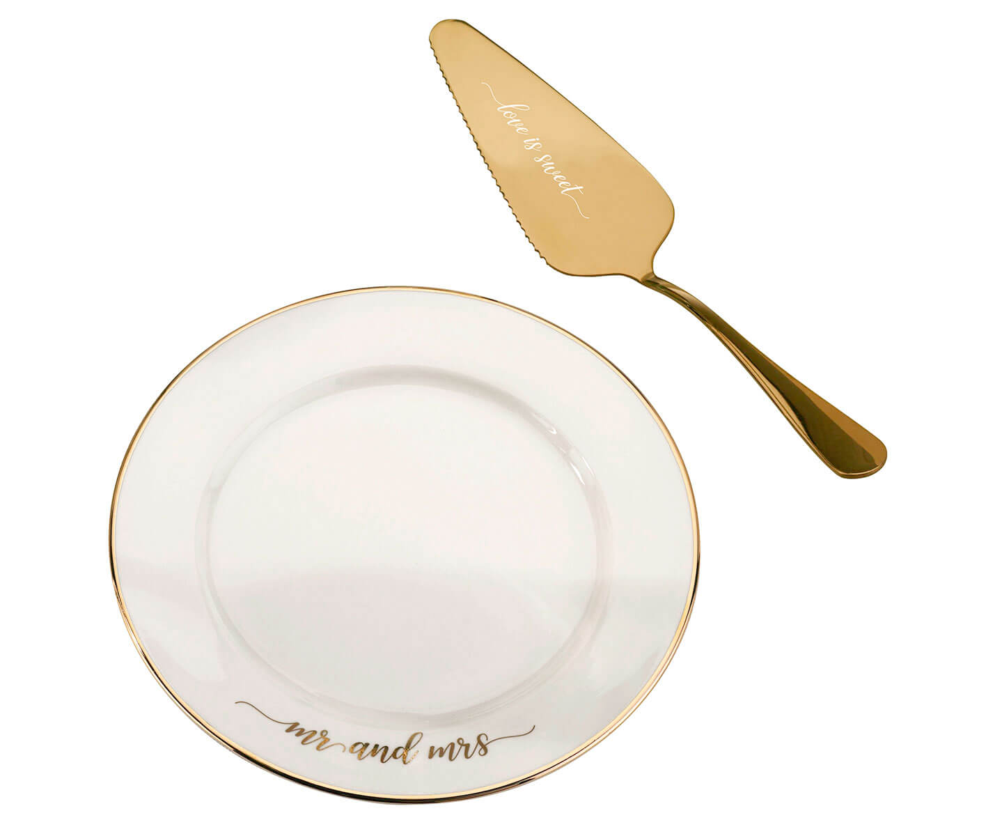 Mr and Mrs Cake Plate and Server Wedding Cake Knife Alternative Set