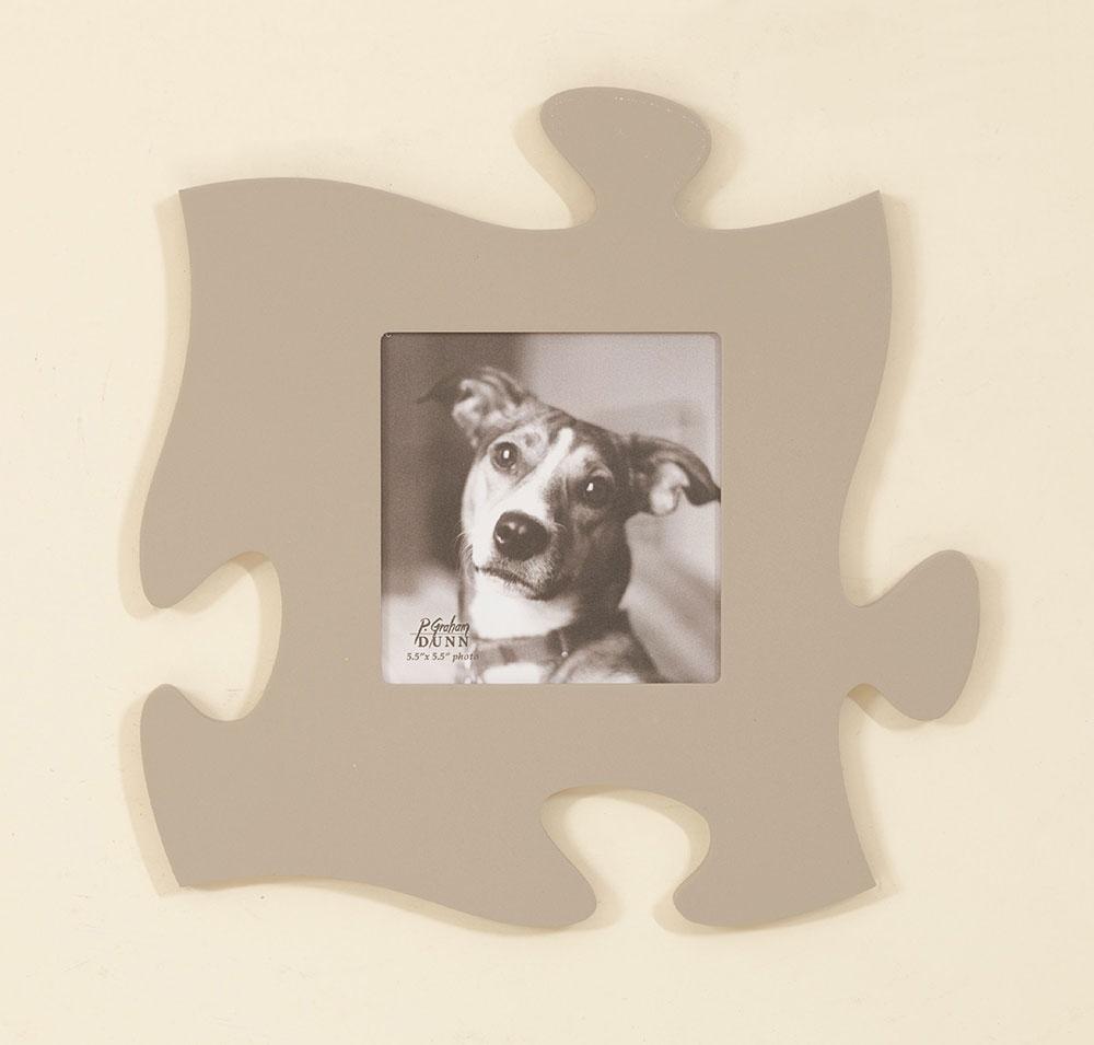 Light Grey Single Puzzle Piece Photo Frame