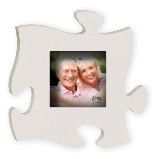 White Single Puzzle Piece Photo Frame