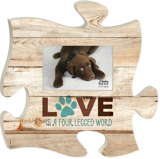 Love is a Four Legged Word Puzzle Piece Photo Frame