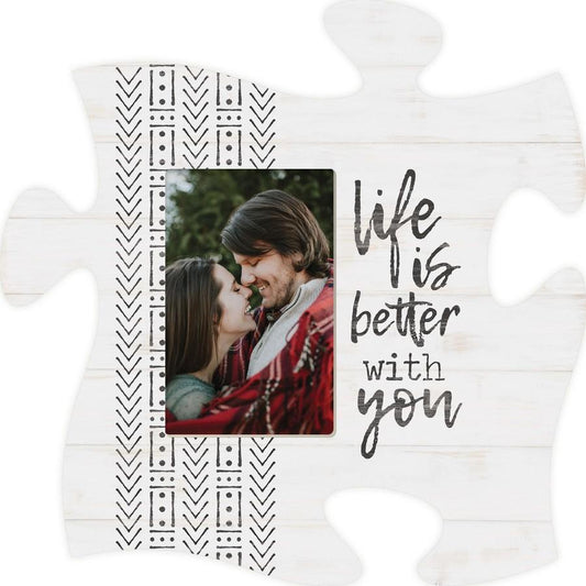 Life is Better with You Puzzle Piece Photo Frame