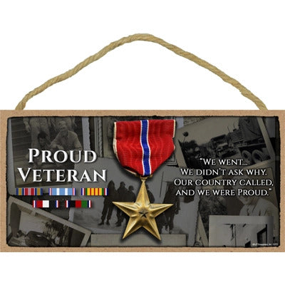 Proud veteran 5" x 10" wood plaque, sign - Simple Signs