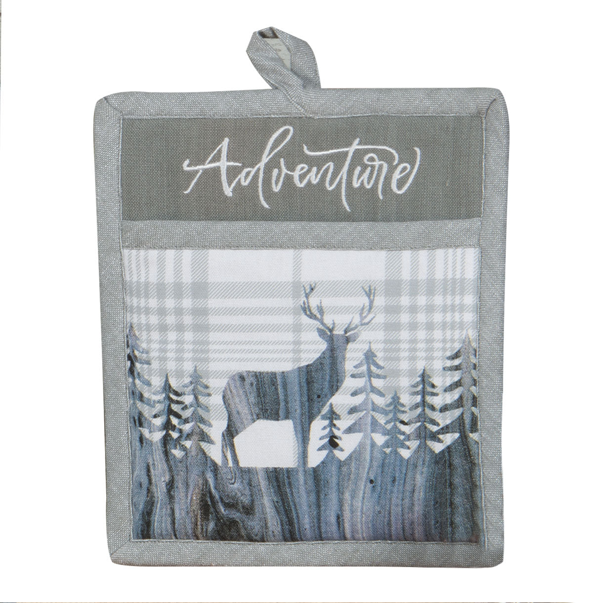 Tranquility Lodge Adventure Deer Embr. Pocket Mitt