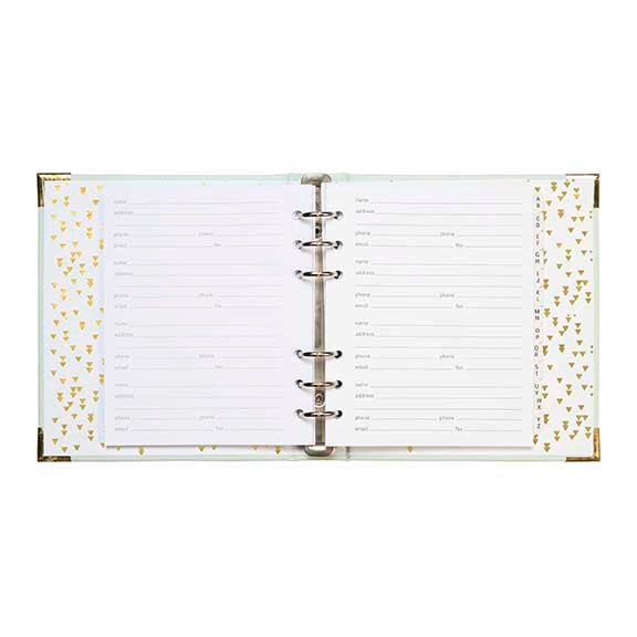 Refillable Address Book - Gilded Mint