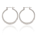 Spirit by Silver Forest Silver Medium Hammered Hoop Earrings