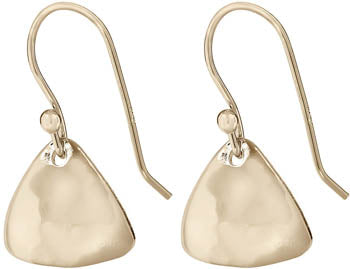 Spirit by Silver Forest Small Gold Hammered Triangle Earrings