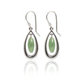 Spirit by Silver Forest Open Teardrop/Green Bead Earrings