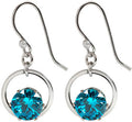 Spirit by Silver Forest Blue CZ Round Earrings