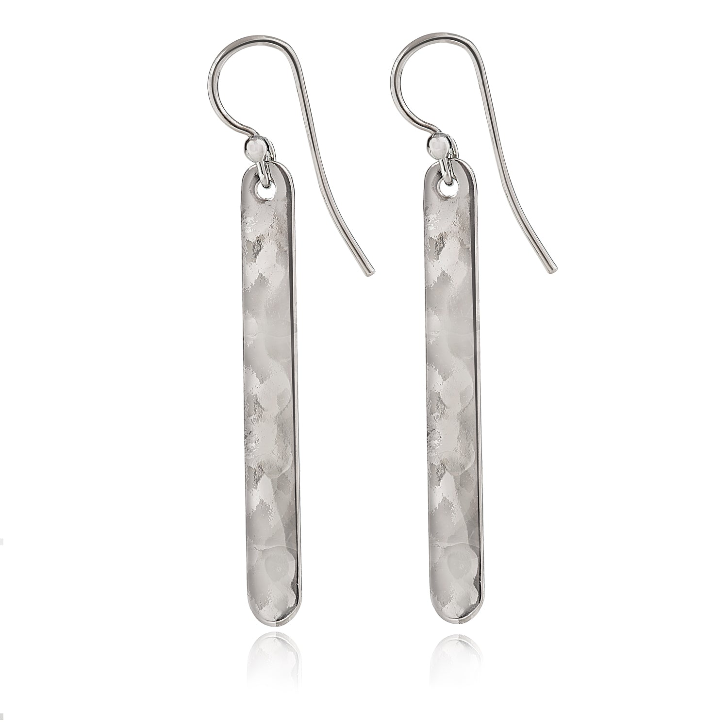 Spirit by Silver Forest Hammered Long Bar Earrings