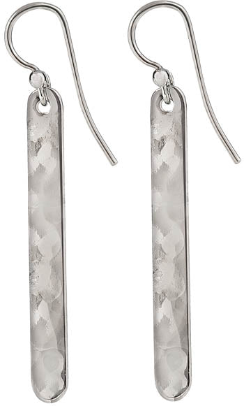 Spirit by Silver Forest Hammered Long Bar Earrings