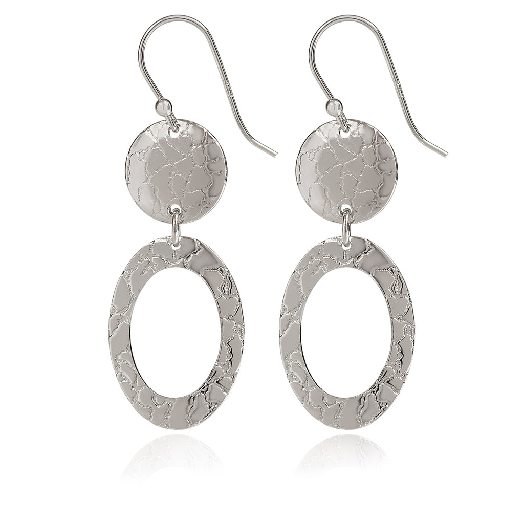 Spirit by Silver Forest Textured Oval Earrings