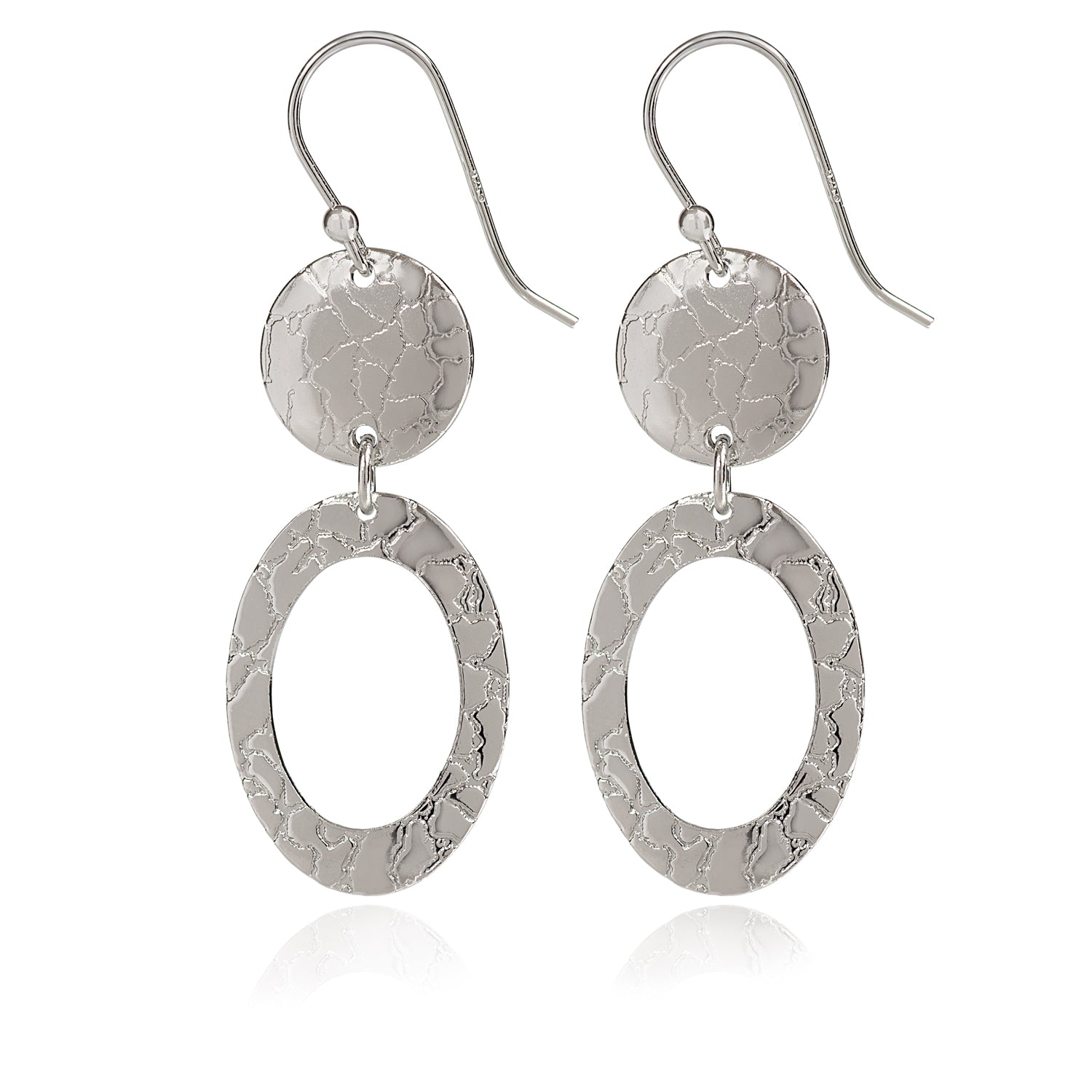 Spirit by Silver Forest Textured Oval Earrings