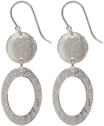 Spirit by Silver Forest Textured Oval Earrings