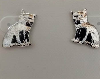 Spirit by Silver Forest Silver Serene Cat Post Earrings