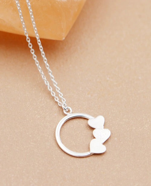Little Loves Sterling Silver Necklace for Mom, 3 Hearts