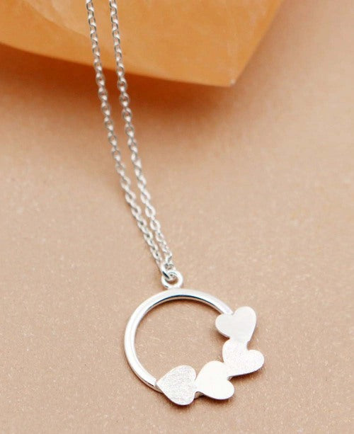 Little Loves Sterling Silver Necklace for Mom, 4 Hearts