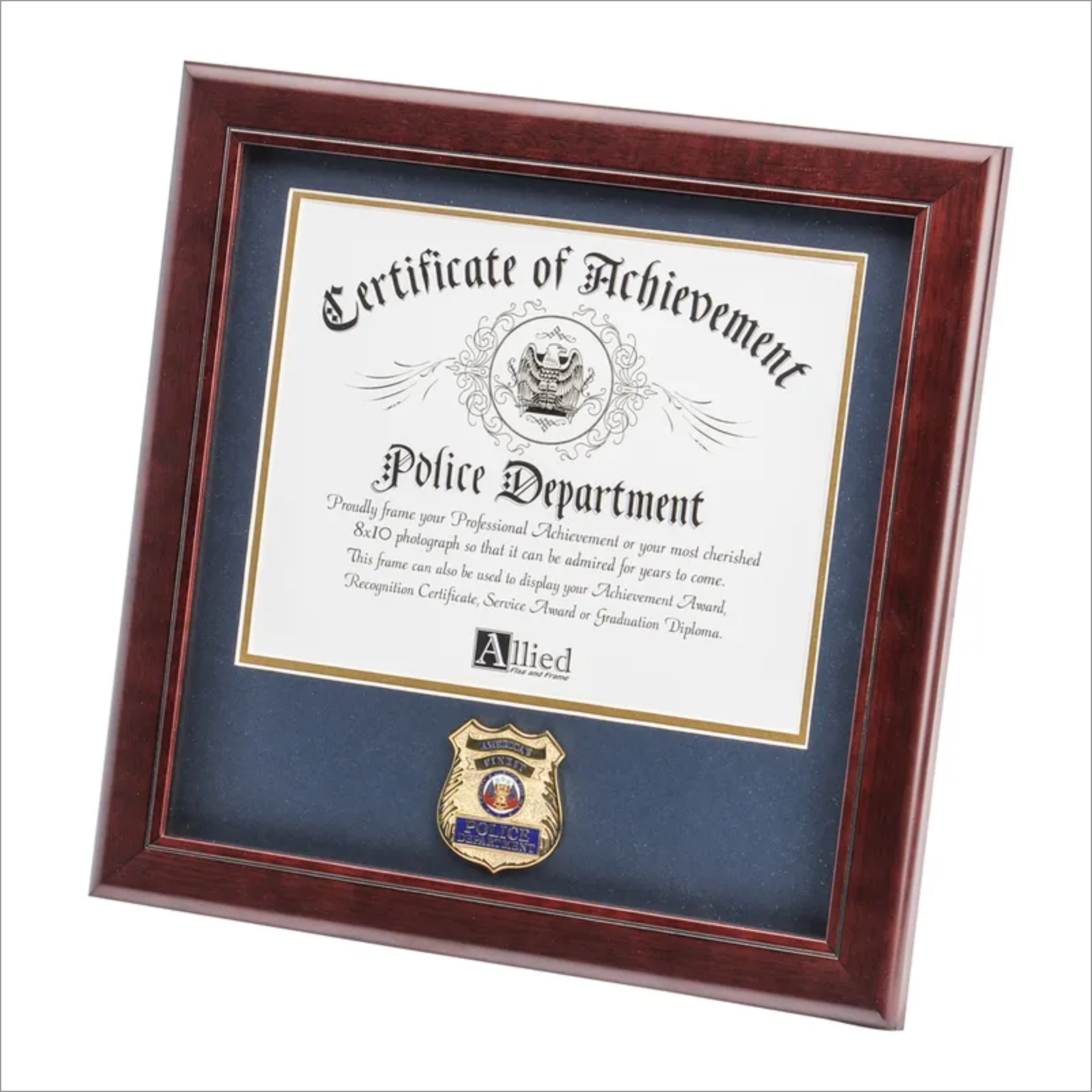 Police Department Medallion 8-Inch by 10-Inch Certificate Frame