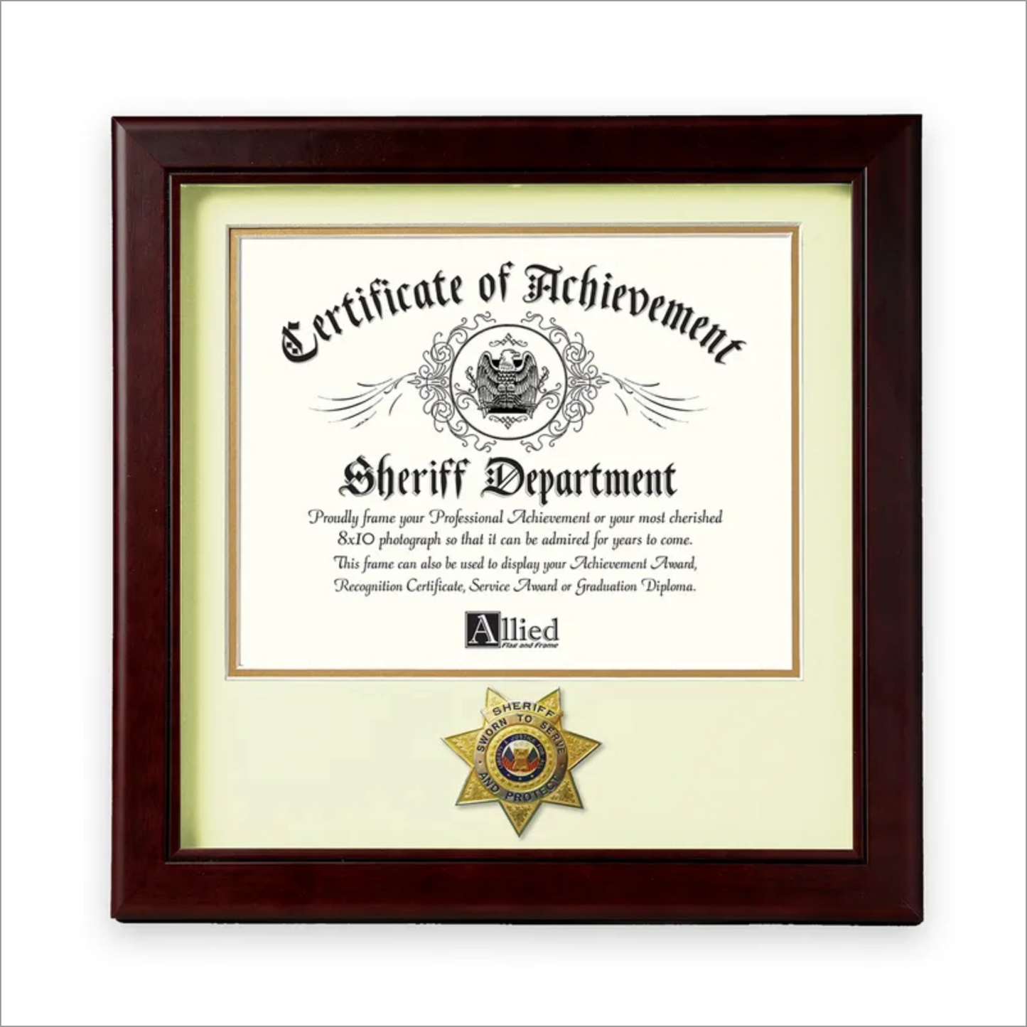 Sheriff Dept Certificate Frame