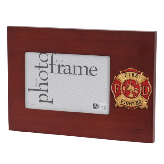 Firefighter Medallion 4-Inch by 6-Inch Desktop Picture Frame
