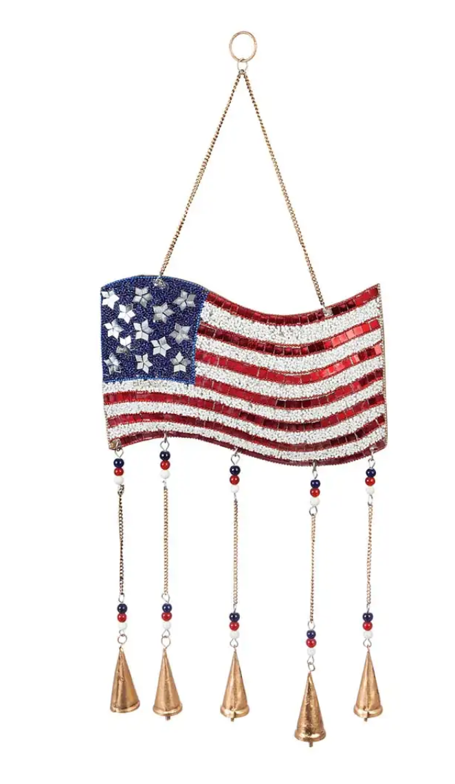 American Flag Beaded Wind Chime