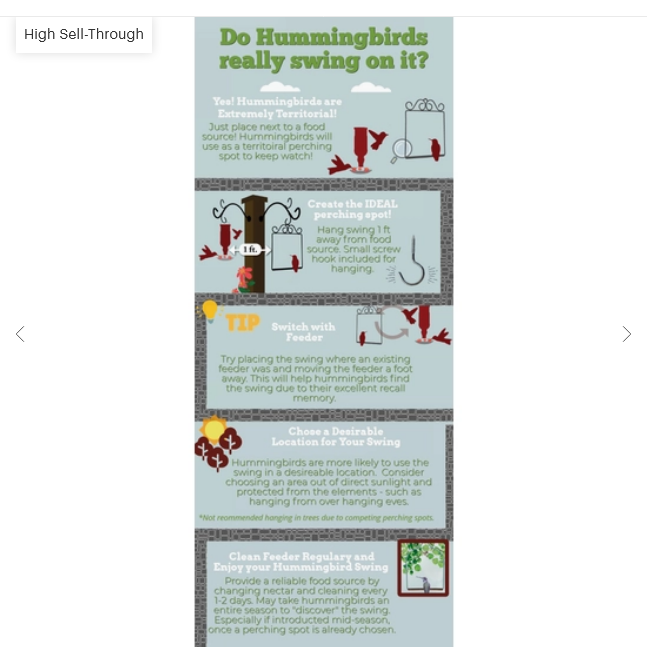 POP'S Original Hummingbird Swing (Brown)