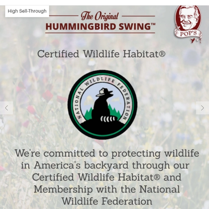 POP'S Original Hummingbird Swing (Brown)