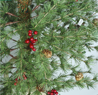 Artificial Christmas Pine Tree with Resin Birch Pot