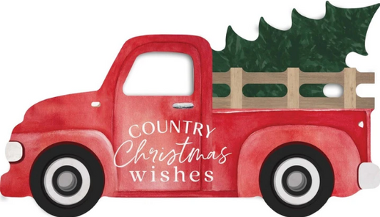 Country Christmas Wishes Block Sign