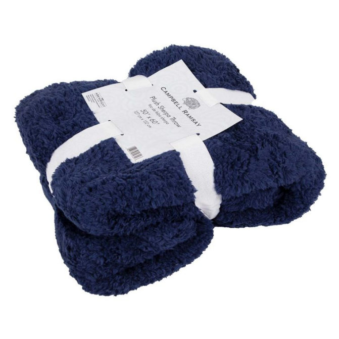 Plush Sherpa Throw Blankets, 50x60 in, Assorted Solid Colors