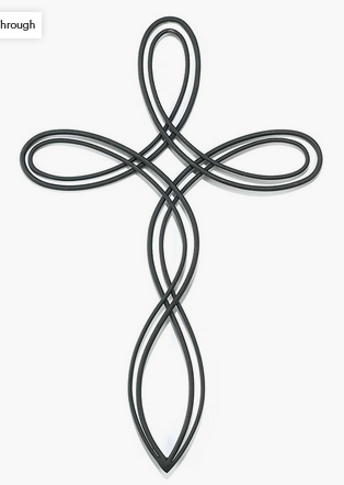 Black Metal Loop Wall Cross