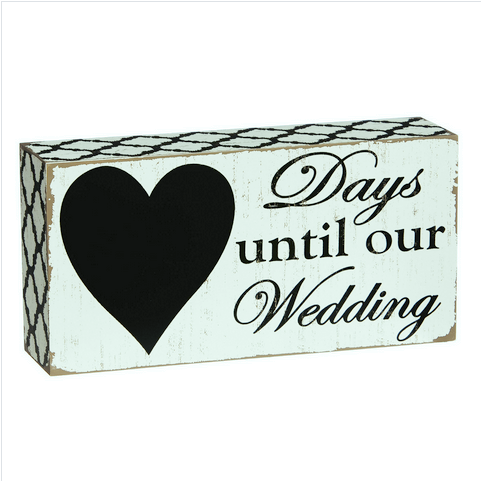 Sale!! Days Until Our Wedding Chalkboard Block
