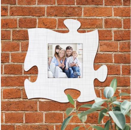 White Background Texture Puzzle Piece Photo Frame