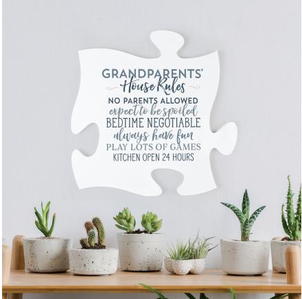 Grandparents' House Rules No Parents Allowed..Puzzle Piece