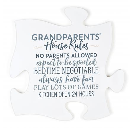 Grandparents' House Rules No Parents Allowed..Puzzle Piece