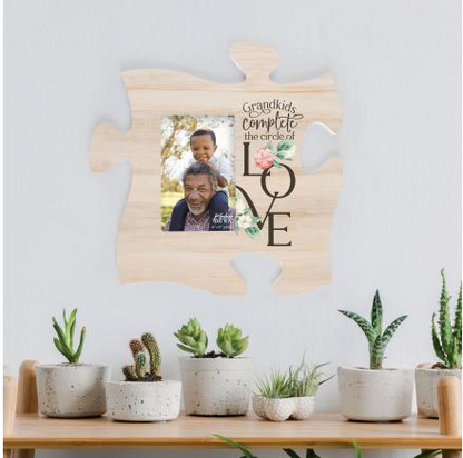 Grandkids Complete The Circle Of Love Puzzle Piece Photo Frame