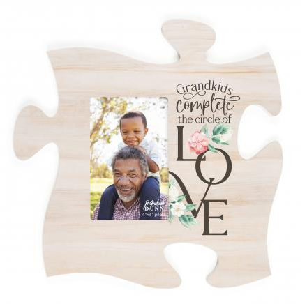 Grandkids Complete The Circle Of Love Puzzle Piece Photo Frame
