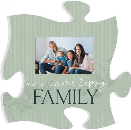 We're Just One Happy Family Puzzle Piece Photo Frame
