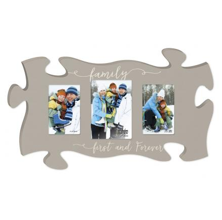 Family First & Forever Puzzle Piece Photo Frame